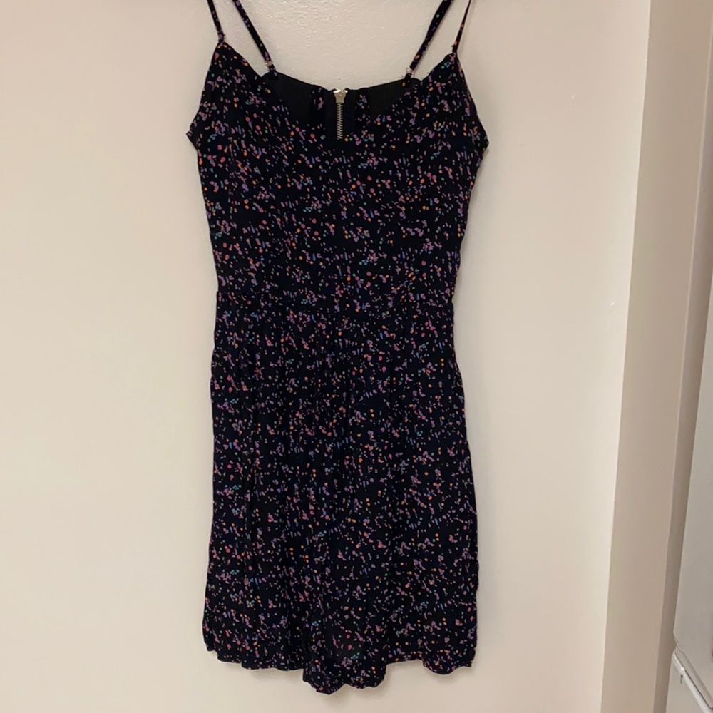 Greylin splatter dress with cut-out back